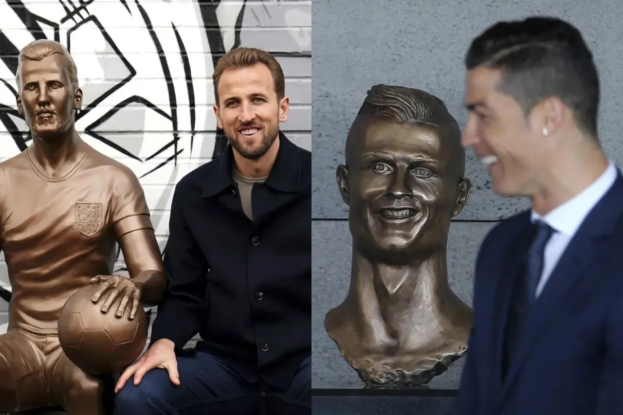 Estatuas de estrellas como Harry Kane y Cristiano Ronaldo no siempre convencen