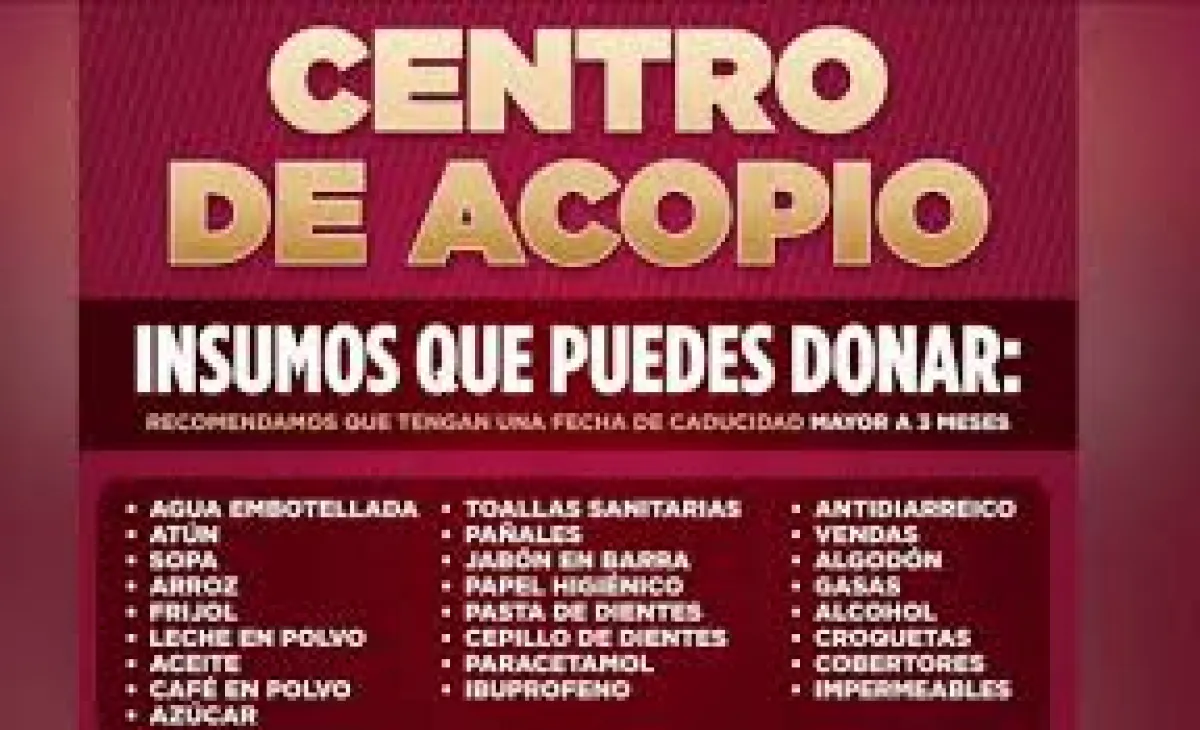 Habilita Gobierno de la CDMX 32 centros de acopio en 14 alcaldías para apoyar a damnificados